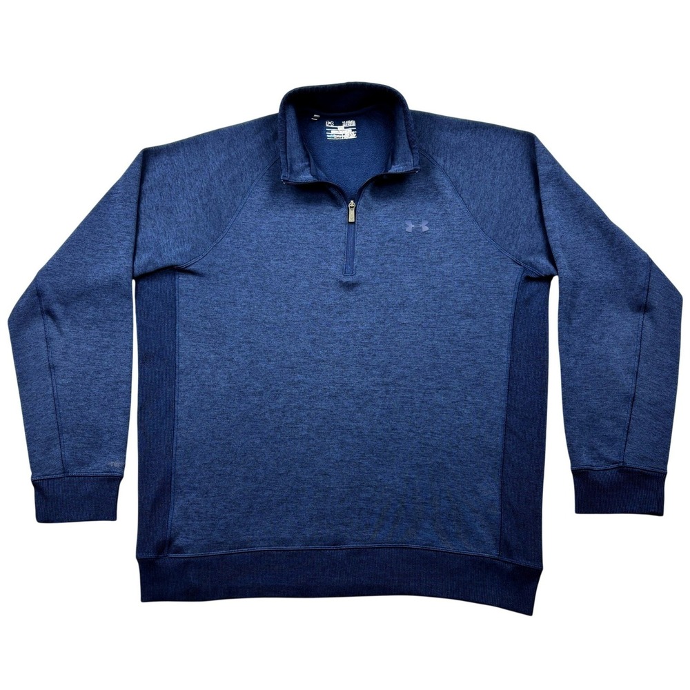 Under Armour Mens XL Navy Blue ColdGear Sweater Fleece Quarter Zip Pullover XL